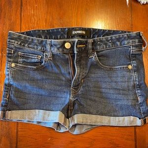 Express low rise jean shorts